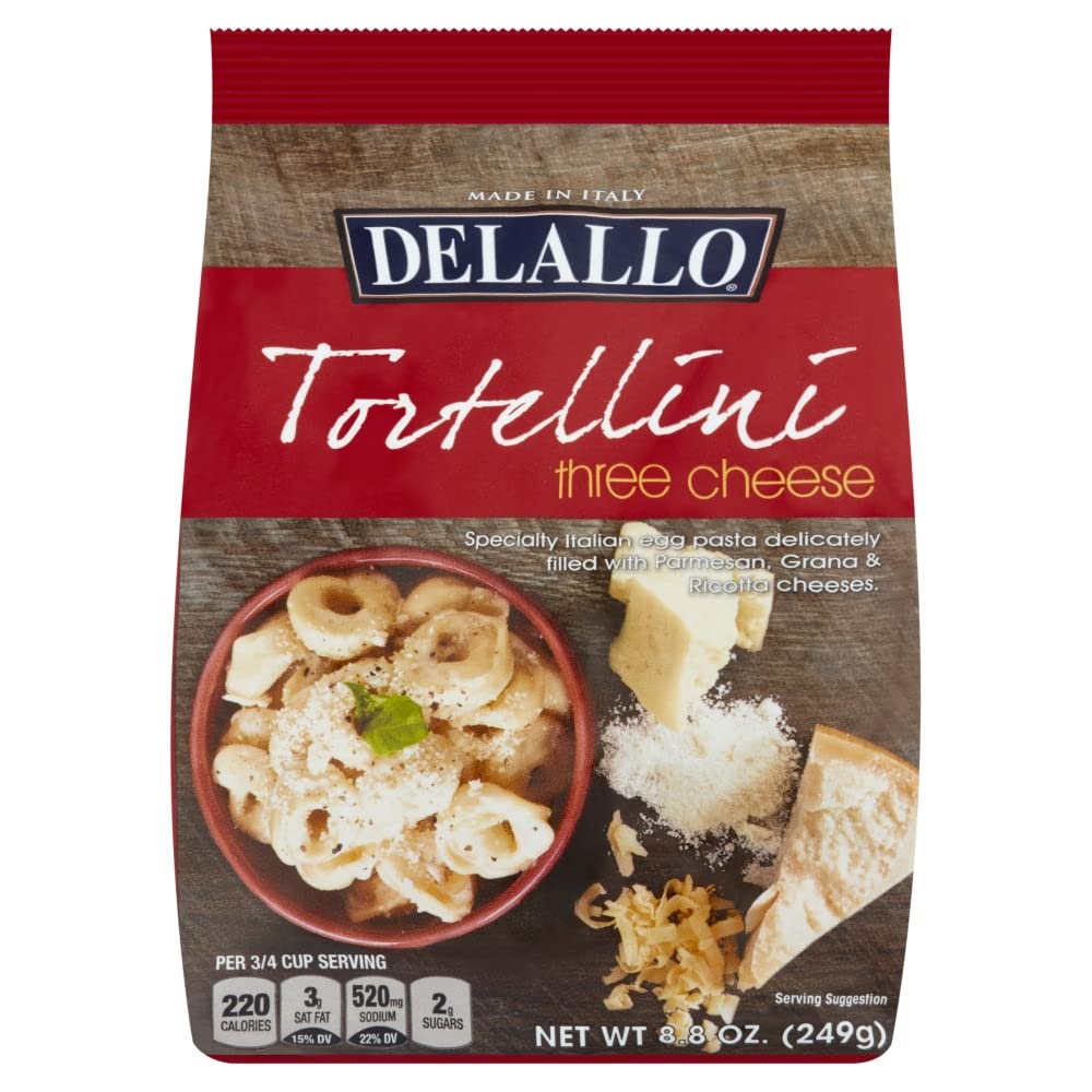 DeLallo ThreeCheese Tortellini Pasta, 8.8oz Package, 12Pack