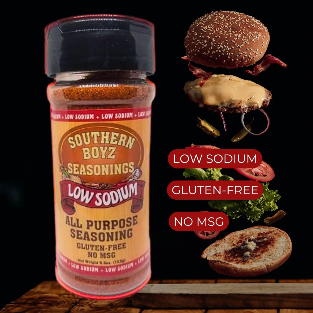Southern Boyz Low Sodium All Purpose Cajun Creole Seasoning, 5.6 Ounce Shaker (No Msg Blend)