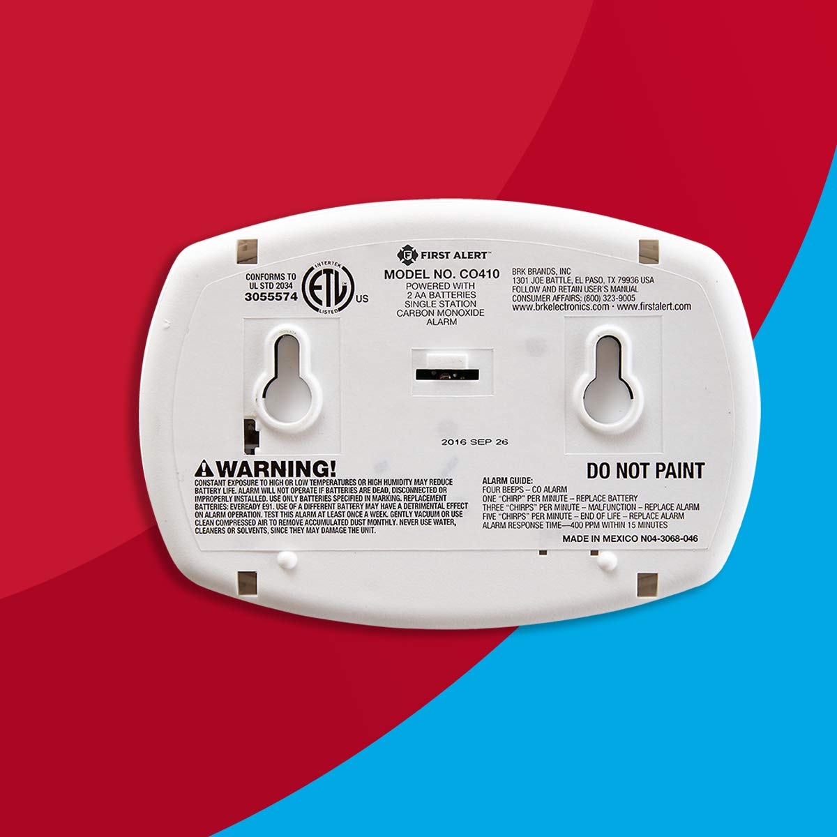 First Alert Co410 Digital Carbon Monoxide Detector 3-Pack | Battery Operated Carbon Monoxide Alarm With Digital Display And Peak