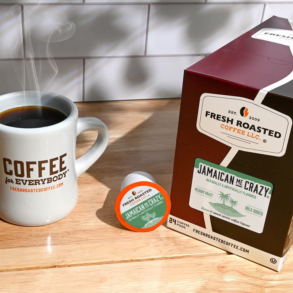 Fresh Roasted Coffee Flavored Coffee Pods, Jamaican Me Crazy, 24 Count