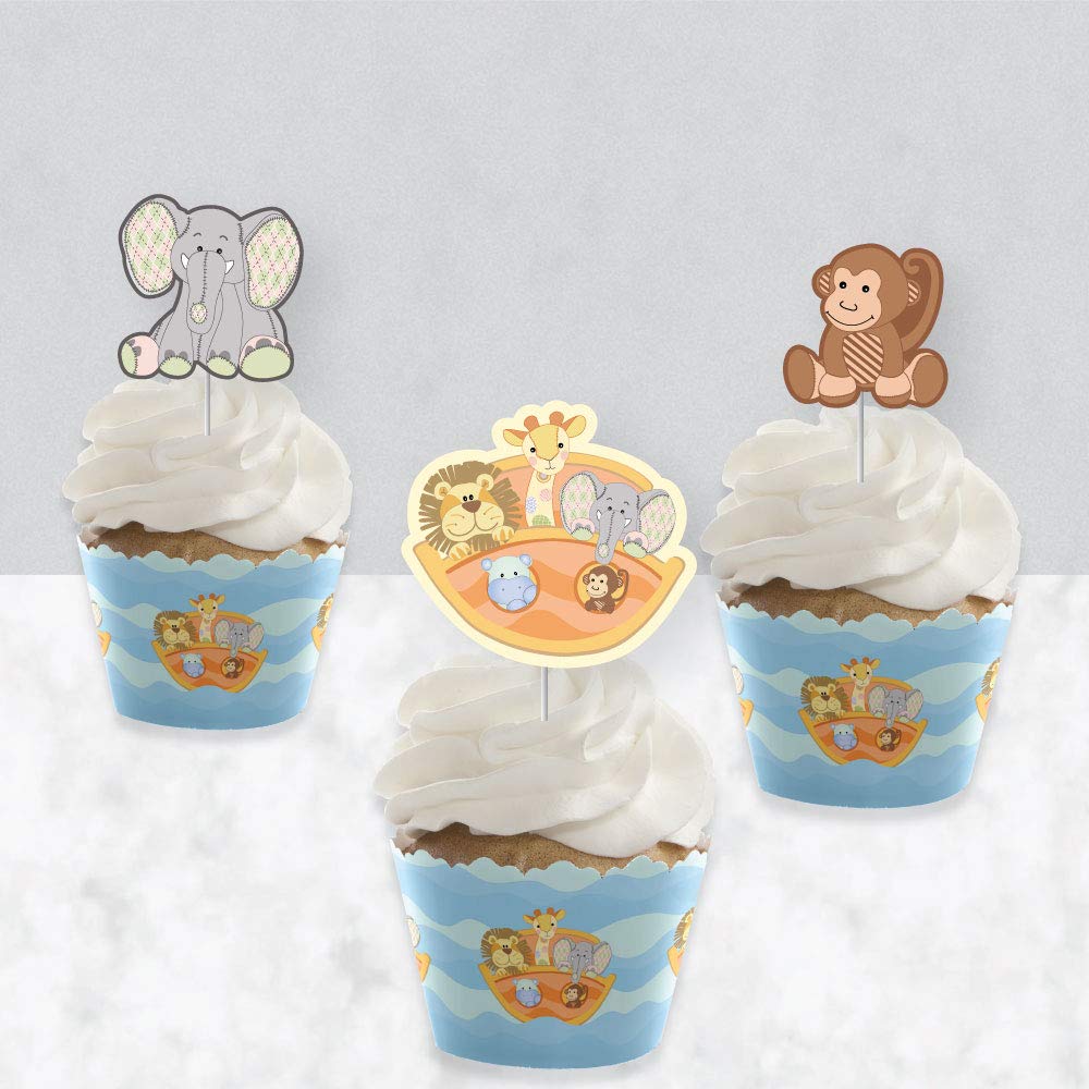 Big Dot of Happiness Cupcake Decoration Kit - 24 Cupcake Wrappers & Picks, Multicolor, Paper, 1.75 x 2.5, Model BD4052tpk