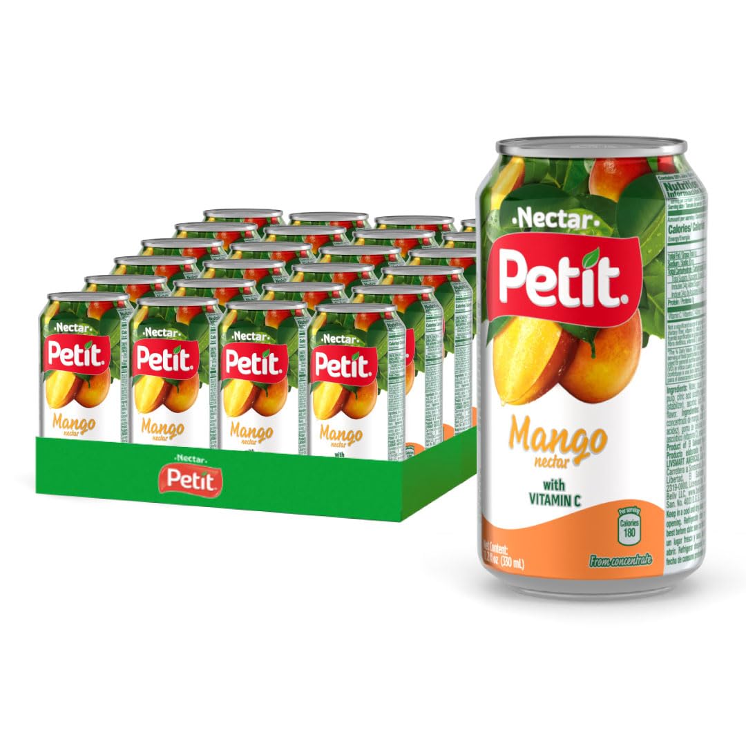 Petit Mango Nectar  330 Ml Cans (Pack Of 24) - Sweet Tropical Fruit Juice Beverage