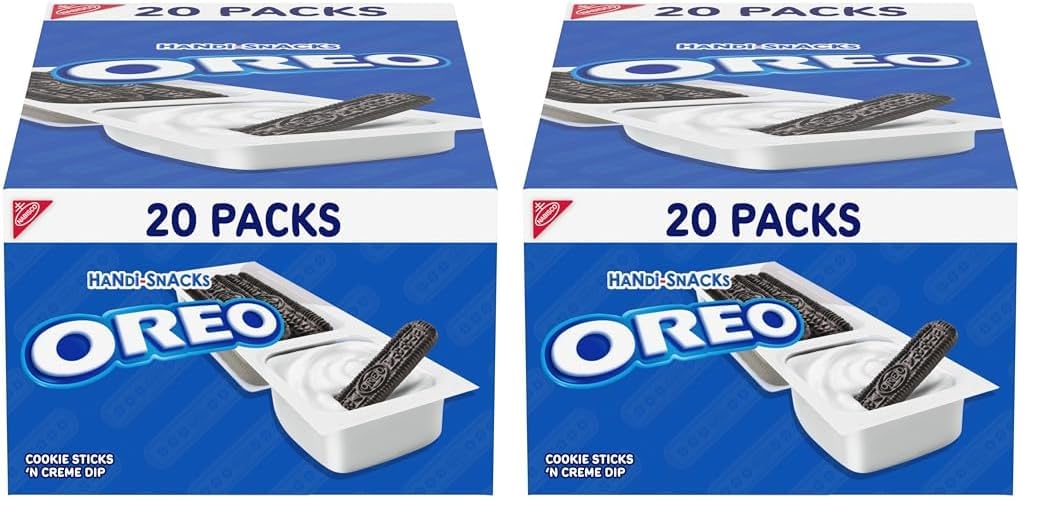 Handi-Snacks OREO Cookie Sticks N Creme Dip Snack Packs, 20 Snack Packs (Pack of 2)