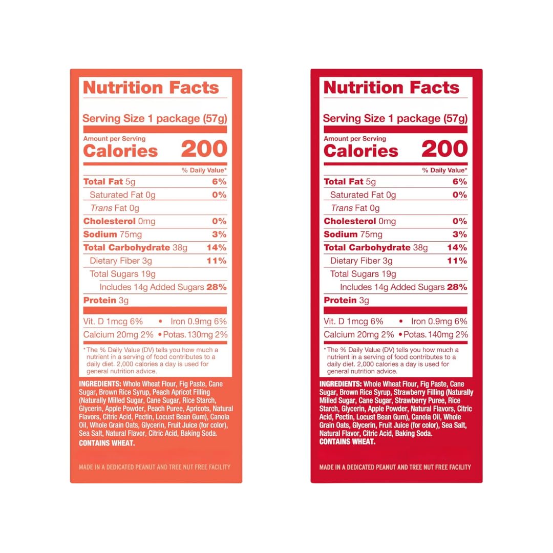 Whole Wheat Fig Bars 5 Flavor Variety Pack  Healthy Breakfast Fig Bars Variety Pack - 2 oz Bars 18 Pack