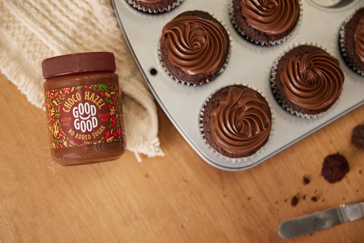 Good Good No Added Sugar Belgian Choco Hazel Spread - Chocolate Spread With Natural Sweeteners - Gluten Free - Vegetarian Friendly - 12Oz / 350G (Pack Of 1)