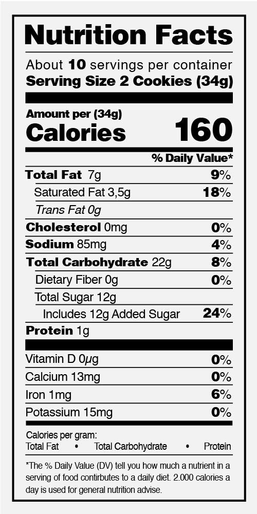 Tru-Blu Vanilla Cookies with Vanilla Crme | No artificial ingredients | No High Fructose Corn Syrup | Made in the USA |12 Ounce