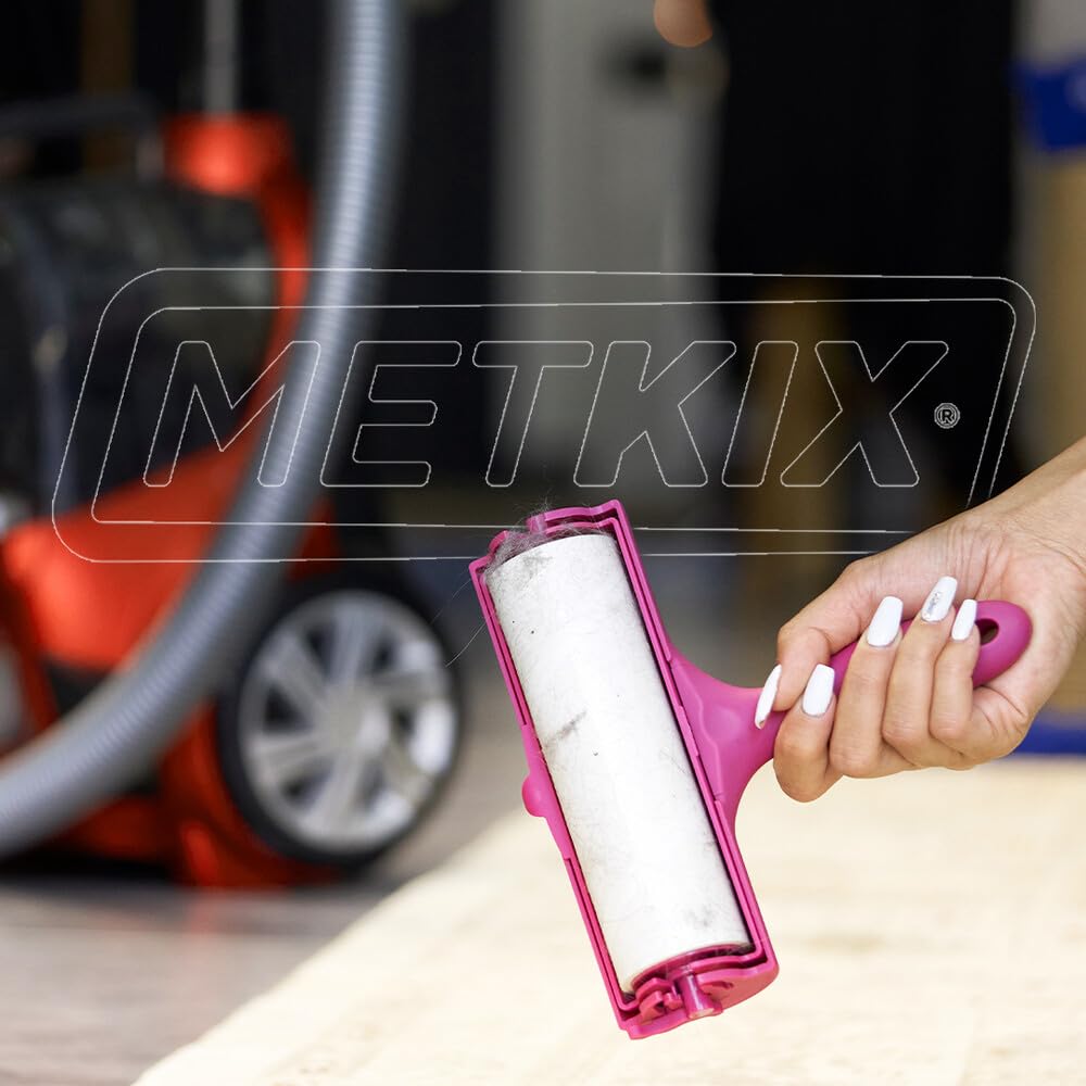 Metkix Extra Large Lint Roller 6.3'' (16Cm) With Refill  Protective Cover Design  Giant Lint Roller For Pet Hair Furniture Bed C