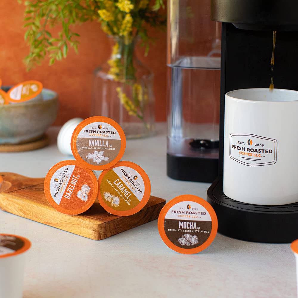 Fresh Roasted Coffee, The Great Eight, Flavored Coffee Pod Variety Pack, K-Cup Compatible, 48 Count