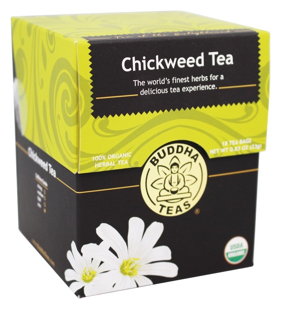 Buddha Teas Organic Chickweed Tea - USDA Organic, OU Kosher - 18 Bleach-Free Tea Bags - 18 Count