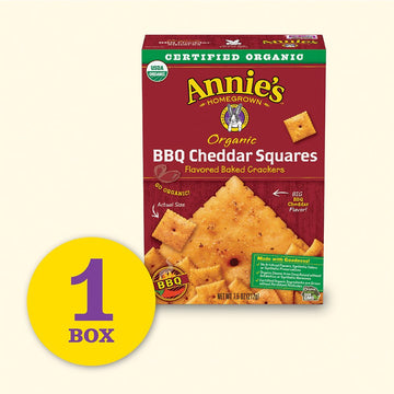 Annies Organic Bbq Cheddar Squares Flavoured Snack Crackers 7.5 Oz