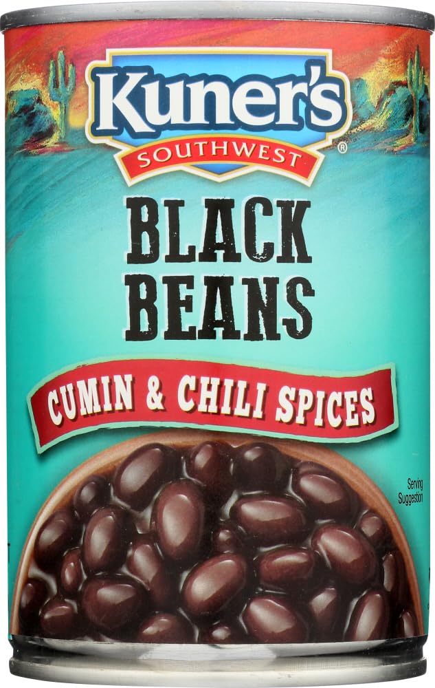 Kuners Black Beans with Spices, 15-ounces (Pack of12)