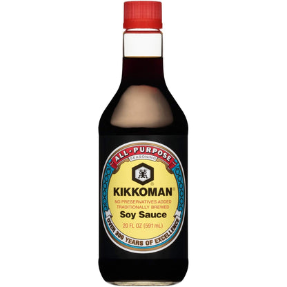 Kikkoman Naturally Brewed Soy Sauce (413934) 20 oz (Pack of 12)