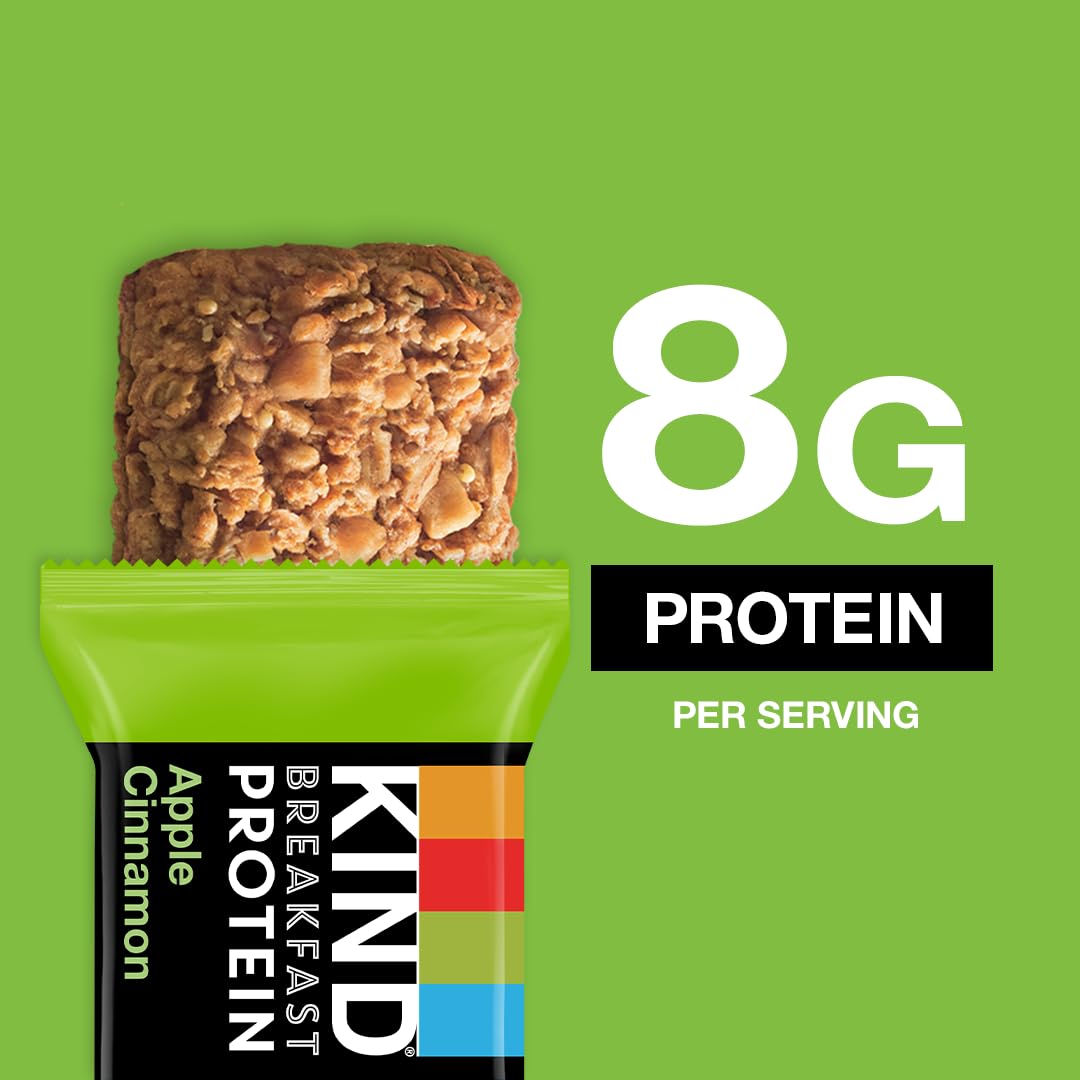 KIND Breakfast Protein Bars, Apple Cinnamon, Gluten Free, 8g Protein, 10.58 oz, 12 Count