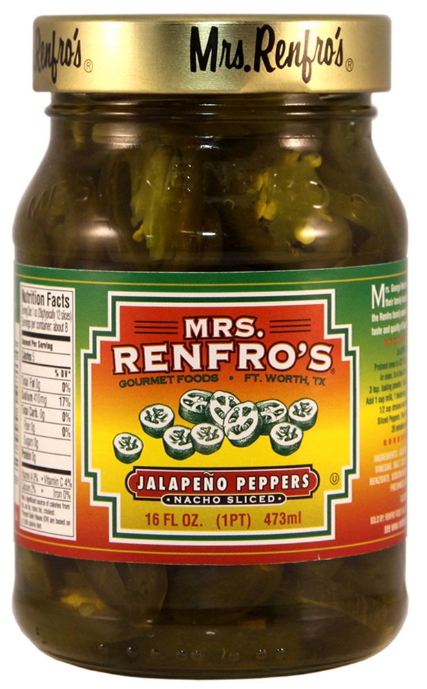 Mrs. Renfros Nacho Sliced Jalapeo Peppers - Crisp (16-Oz. Jars, 1-Pack)