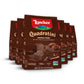 Loacker Quadratini Double Choc Wafer Cookies, 30% Less Sugar, Family Pack of 6, 250g/8.82oz, Non-GMO, Resealable Snack Bag