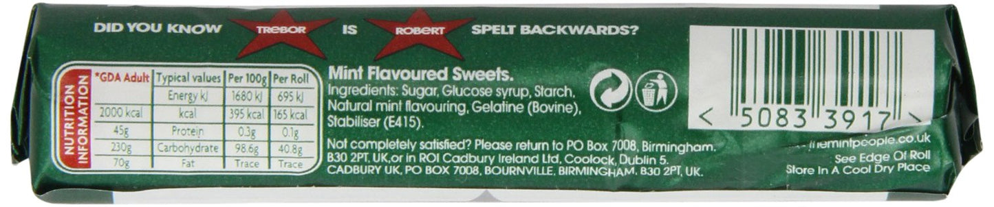 Trebor Extra Strong Mint Roll (Pack Of 20)