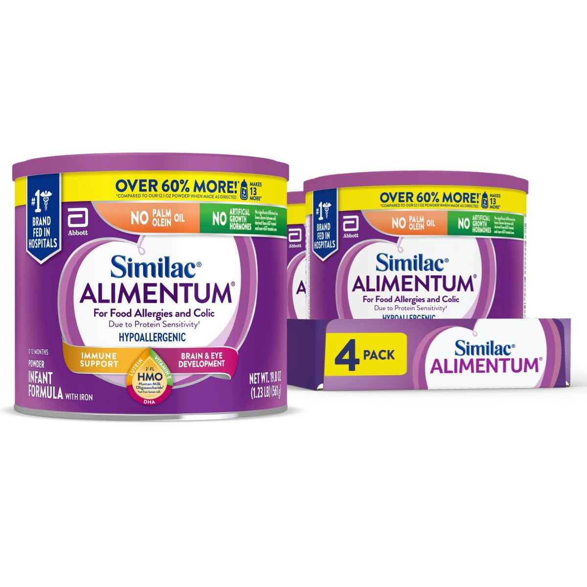 Similac Alimentum With 2-Fl Hmo Hypoallergenic Infant Formula, For Food Allergies And Colic, Suitable For Lactose Sensitivity, B