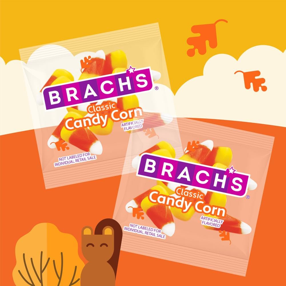 Brachs Candy Corn Trick or Treat Packs, 60 Mini Pouches, 30 Ounce, Teal
