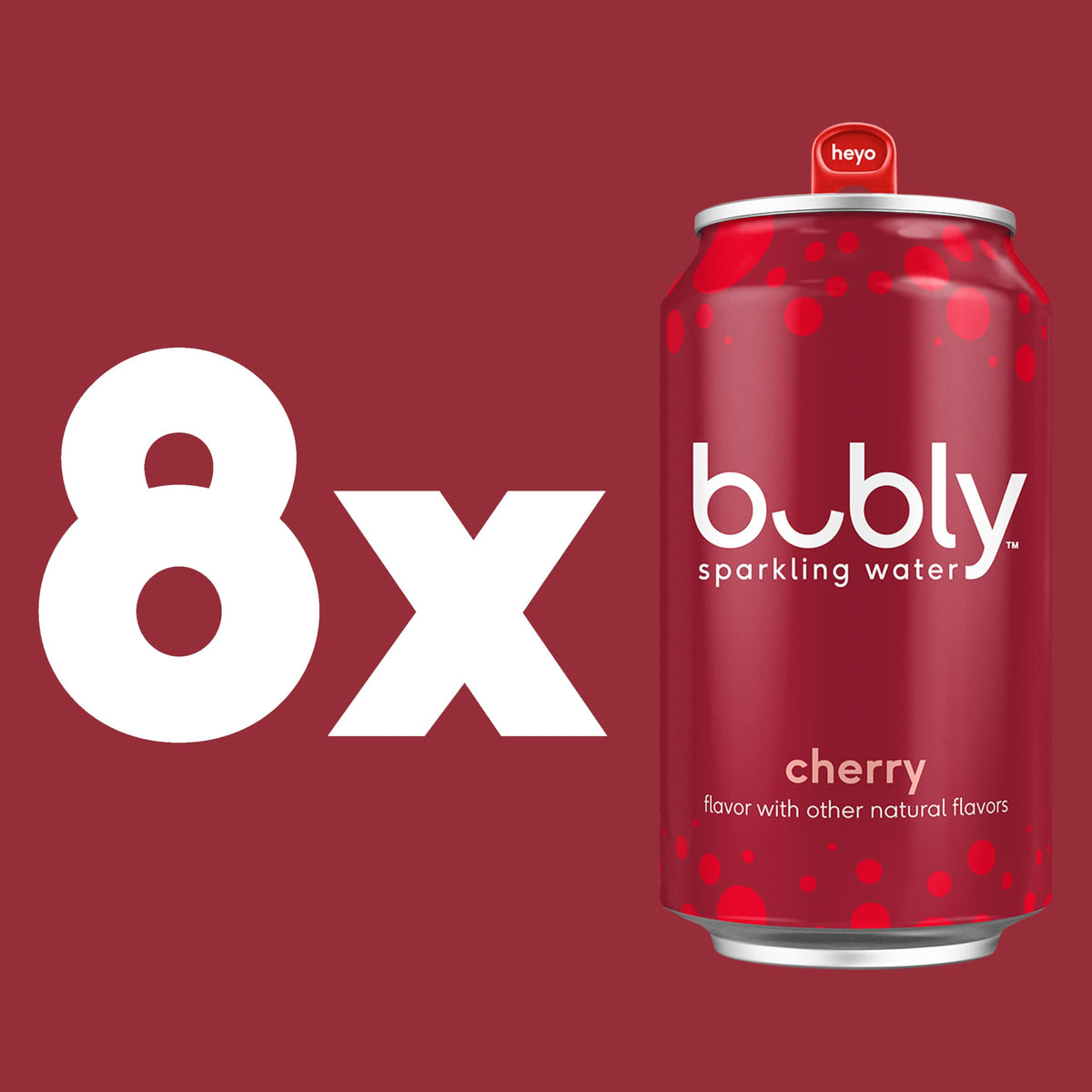 bubly Sparkling Water, Cherry, Zero Sugar & Zero Calories, Seltzer Water, 12 Fl Oz Cans (Pack of 8)