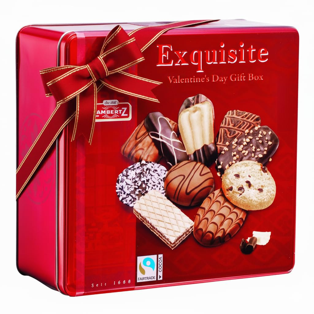 Lambertz European Holiday Cookie Tin – 92 Cookies, 10 Varieties – Ready To Serve And Gift-Ready For Christmas And Office Sharing – 26 Ounces