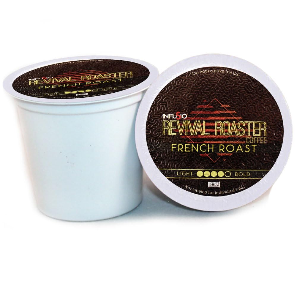 InfuSio Coffee Pods, French Roast Dark Roast, Compatible with Keurig K Cup® Brewers, 96 Count Pack
