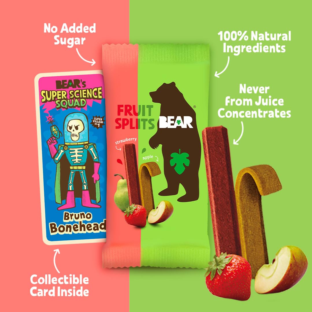 BEAR Strawberry & Apple Fruit Splits, 3.5 OZ