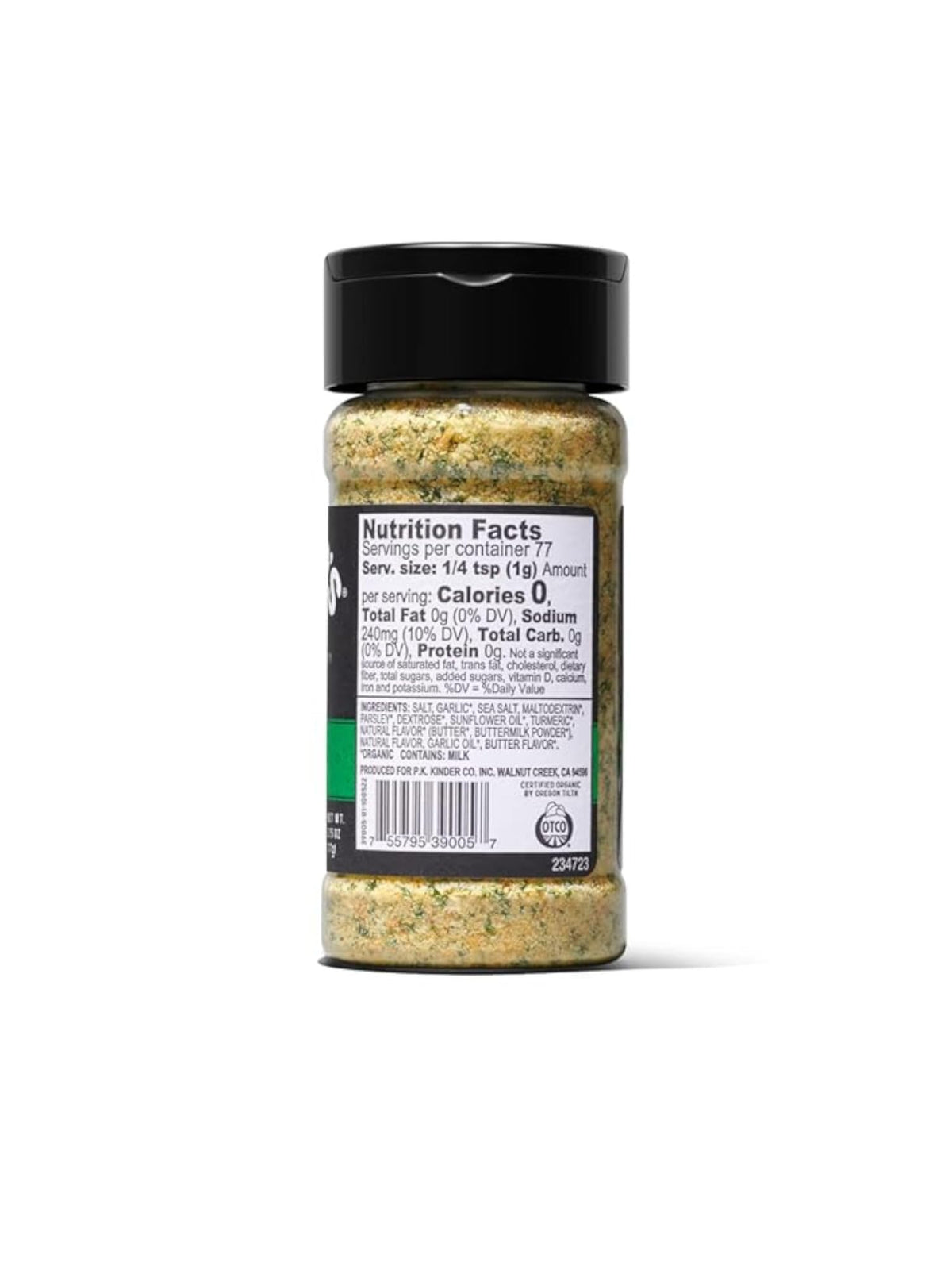 KINDER'S Organic Buttery Garlic Master Salt, 2.75 oz Premium Quality Seasoning, MSG Free, USDA Certified Organic