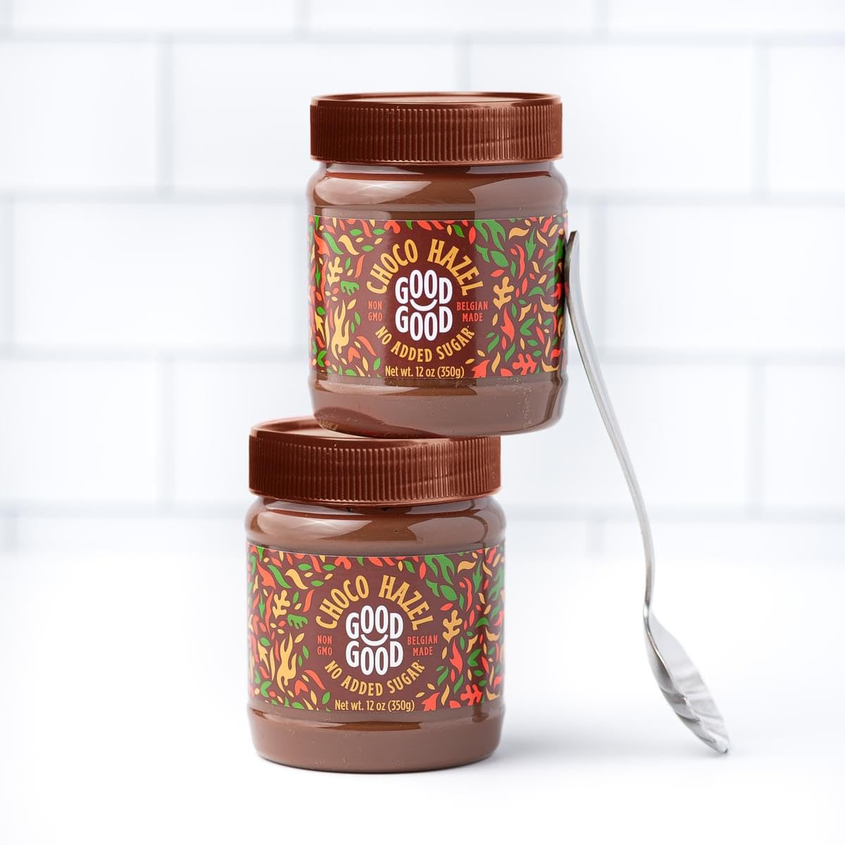 Good Good No Added Sugar Belgian Choco Hazel Spread - Chocolate Spread With Natural Sweeteners - Gluten Free - Vegetarian Friendly - 12Oz / 350G (Pack Of 1)