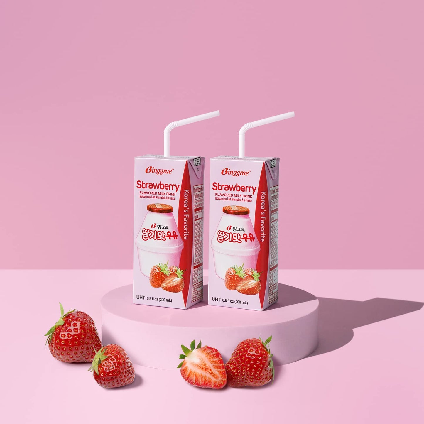 Binggrae Strawberry Flavored Milk (Pack of 24)