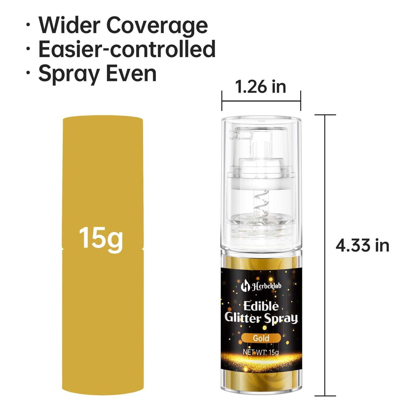 Gold Edible Glitter Spray - 15G Edible Gold Glitter For Cakes Food Grade Metallic Shimmer Powder Cake Sprinkles For Cookie Decor