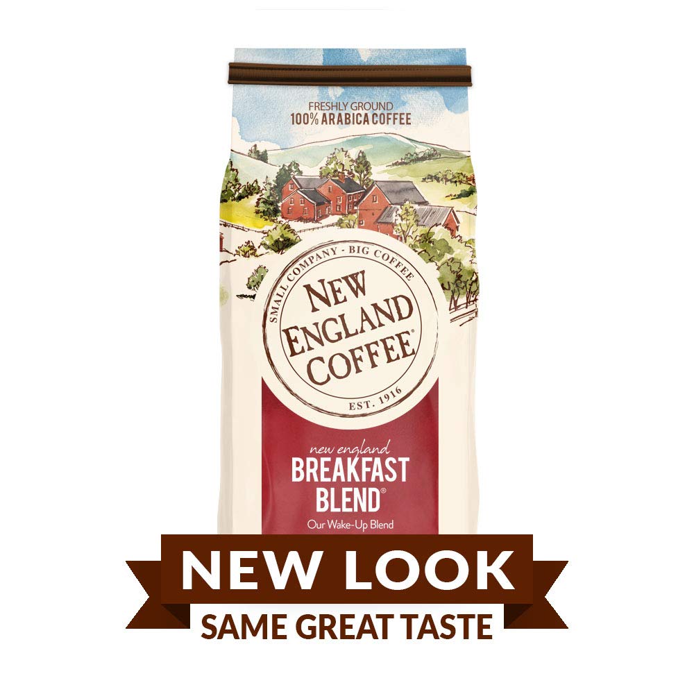 New England Coffee Breakfast Blend Medium Roast Ground Coffee, 24oz Bag