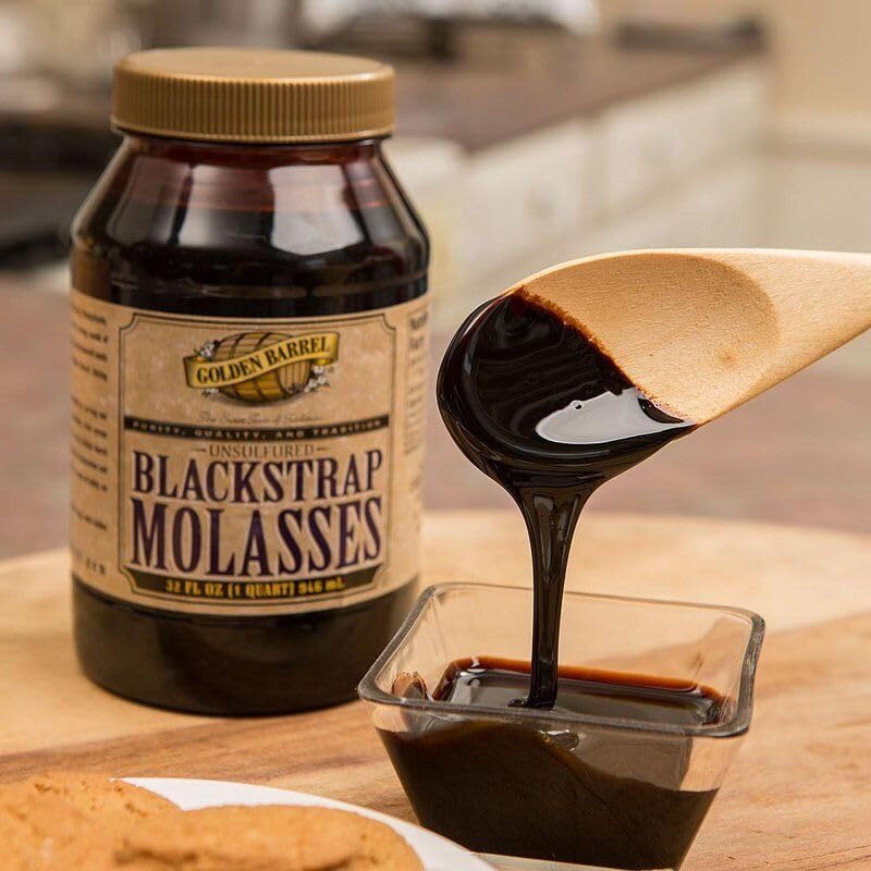 GOLDEN BARREL Unsulfured Black Strap Molasses, 32 Fl Oz, BLAWM-12/32