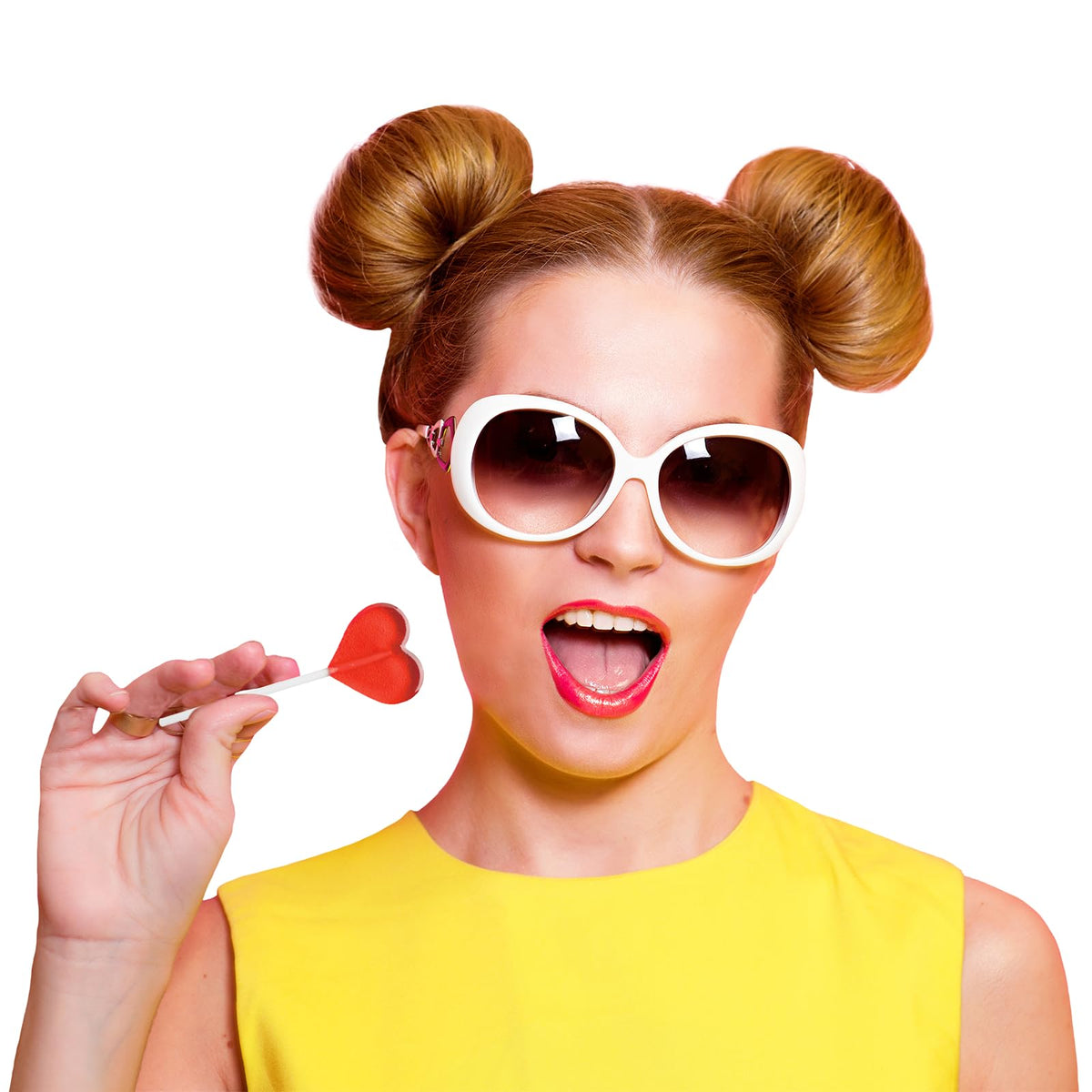 Fruidles Lollipops Mini Heart Shaped Flavored Delicious Lollipop, Individually Wrapped, 5G Lollipop (1200 Lollipops, Strawberry)