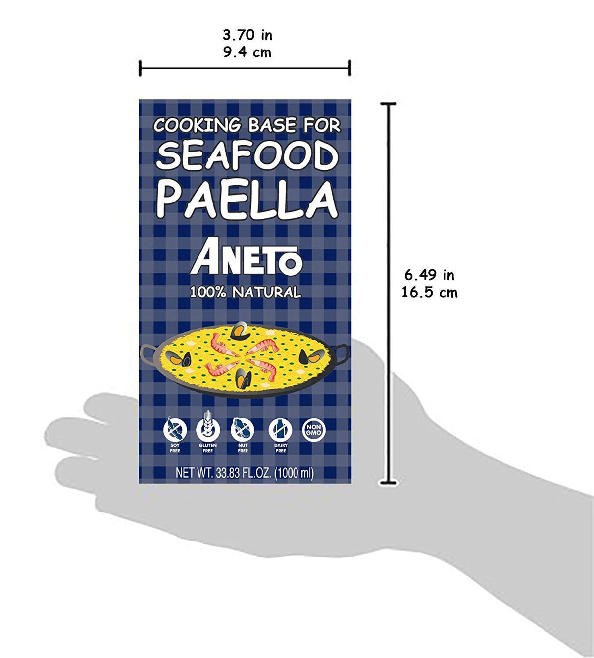 Aneto Seafood Paella Cooking Base Broth, 33.83 Fluid Ounce (6 Pack)