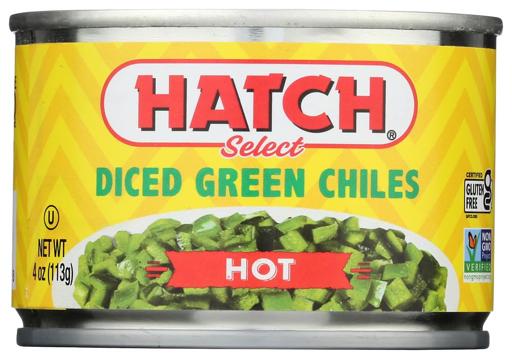 Hatch Diced Green Chiles 4Oz Hot (Qty 6)