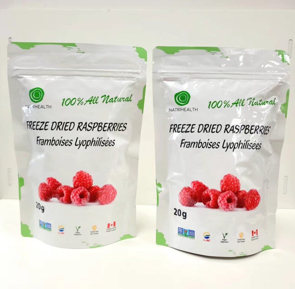 100% Canada Raspberries - Natrihealth Freeze Dried Raspberries 20G