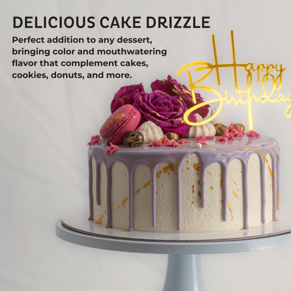 Vanilla-Flavored Cake Drizzle By Chefmaster, Edible Cake Drip Frosting For Decorating, Drip For Cakes, Cupcakes, Cookies, Donuts