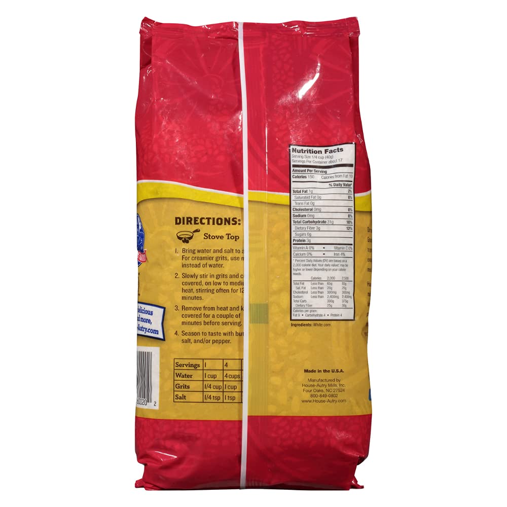 House-Autry Stone Ground White Grits - 6 Pack, Perfect for Southern Dishes and Comfort Food