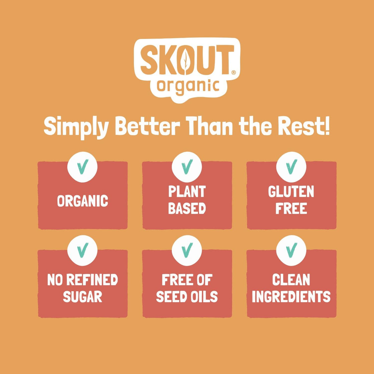 Skout Organic Peanut Butter & Jelly Bars - Vegan, Gluten-Free, 18 Count