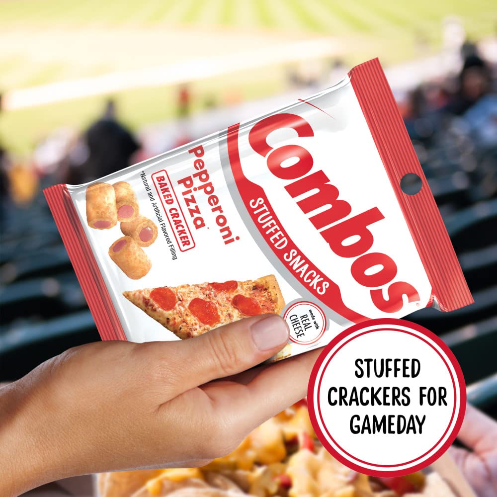 Combos Pepperoni Pizza Cracker Baked Snacks 6.3-Ounce Bag (Pack Of 12)