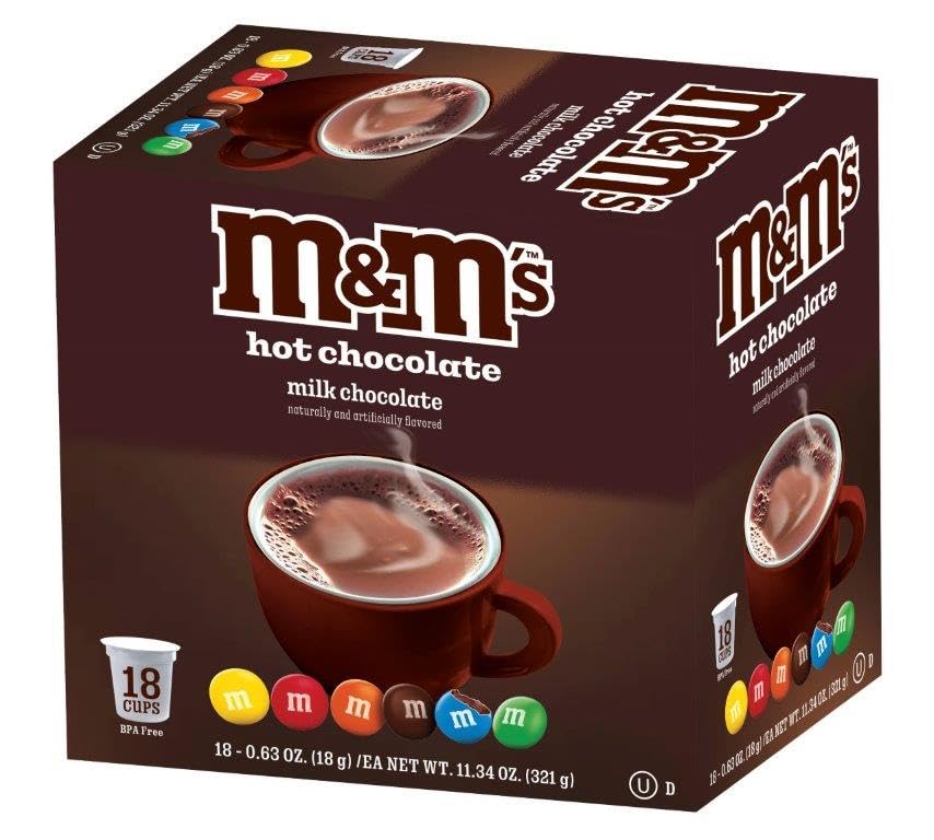 Milk Chocolate Single Serve M&M Hot Cocoa Pods, 18 Count