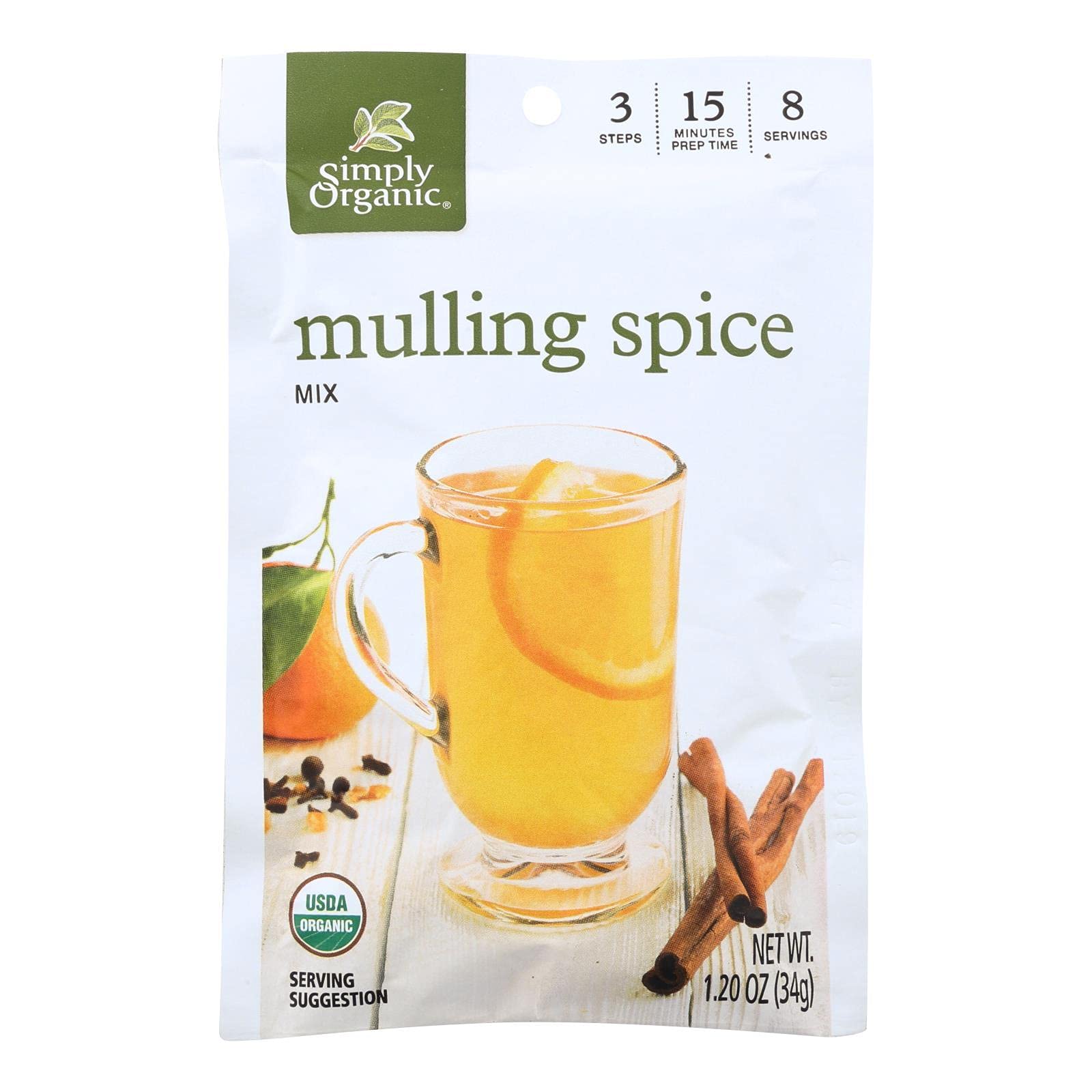 Simply Organic Mulling Spice - Organic - Gluten Free - 1.2 oz - Model 212B - Case of 8