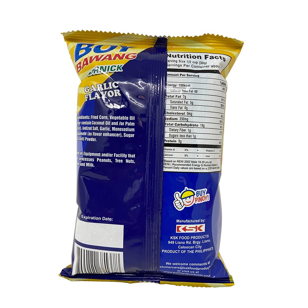 Boy Bawang Cornick Garlic 3.54oz (100g), 6 Pack