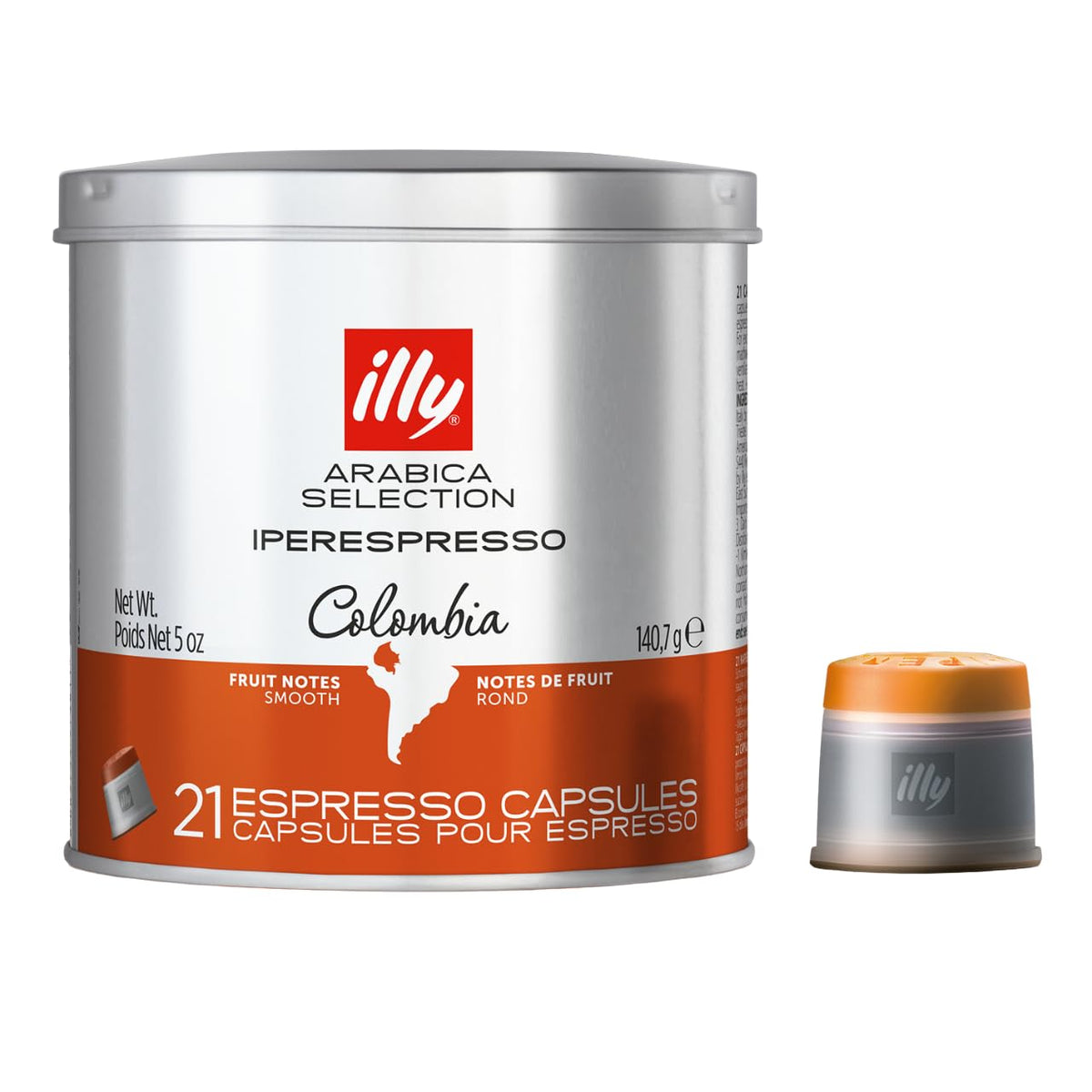 illy Coffee iperEspresso Capsules - Colombia Medium Roast - 21 Count - Single Origin Pods for iperEspresso Machines