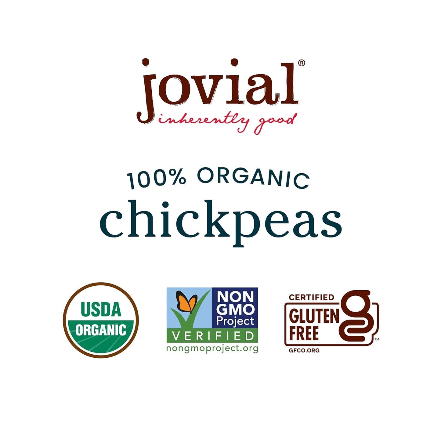 Jovial 100% Organic Chickpeas - No Saturated Fat, Gluten Free, Recyclable Glass, Great Source of Fiber, No Additives or Preserva