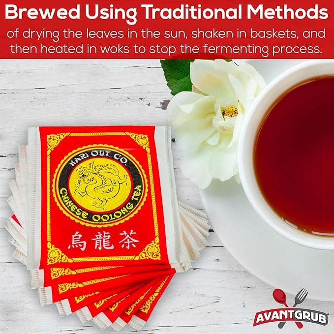 Avant Grub Oolong Tea Bags - 300 Pack Premium Chinese Tea Sachets for Hot/Iced Drinks - Semi-Fermented - 19.2 Oz