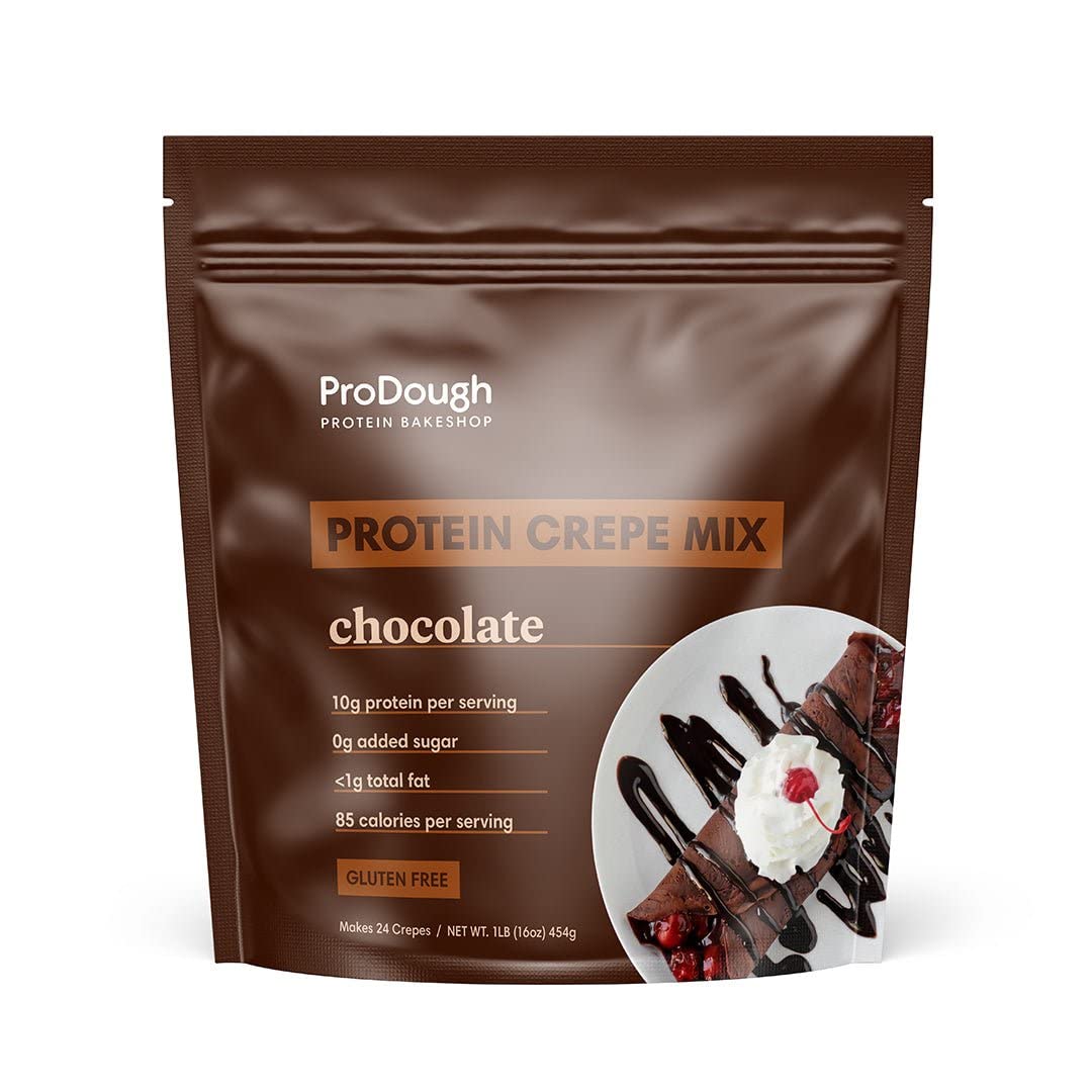 ProDough High Protein Gluten Free French Crepe Mix, Low Carb, 16 Ounce, Keto Friendly, Makes 24 Crepes, No Added Sugars