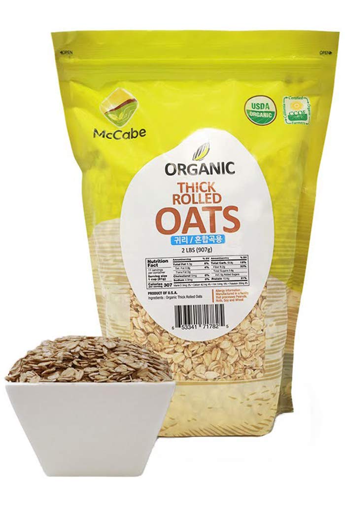 McCabe Organic Thick Rolled Oats - Extra Thick, Rich in Fiber & Minerals, USDA Certified, 32 Ounce (Pack of 1)