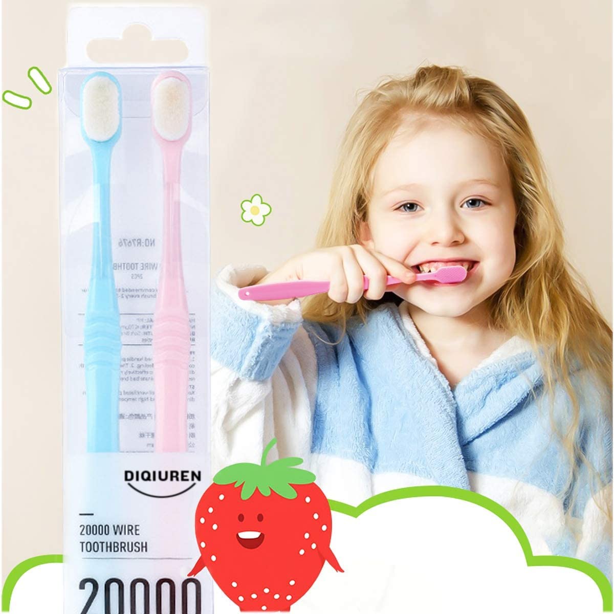 Di Qiu Ren Extra Soft Toothbrush For Sensitive Gums, Manual Toothbrush With 8 Tubes Of 10000 Soft Floss Bristle For Gum Care, Pr