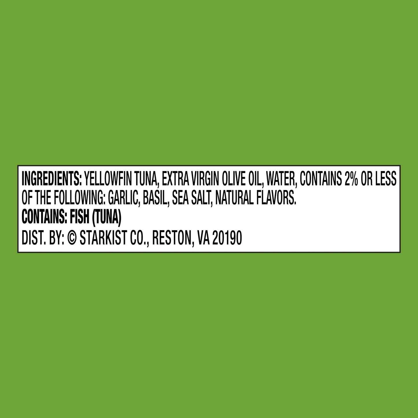 Starkist E.V.O.O. Solid Yellowfin Tuna With Basil Pesto And Extra Virgin Olive Oil, 4.5 Oz Can